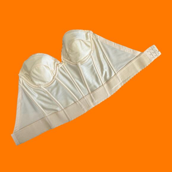 90's vintage cream satin bustier corset XS SMALL - Picture 8 of 11